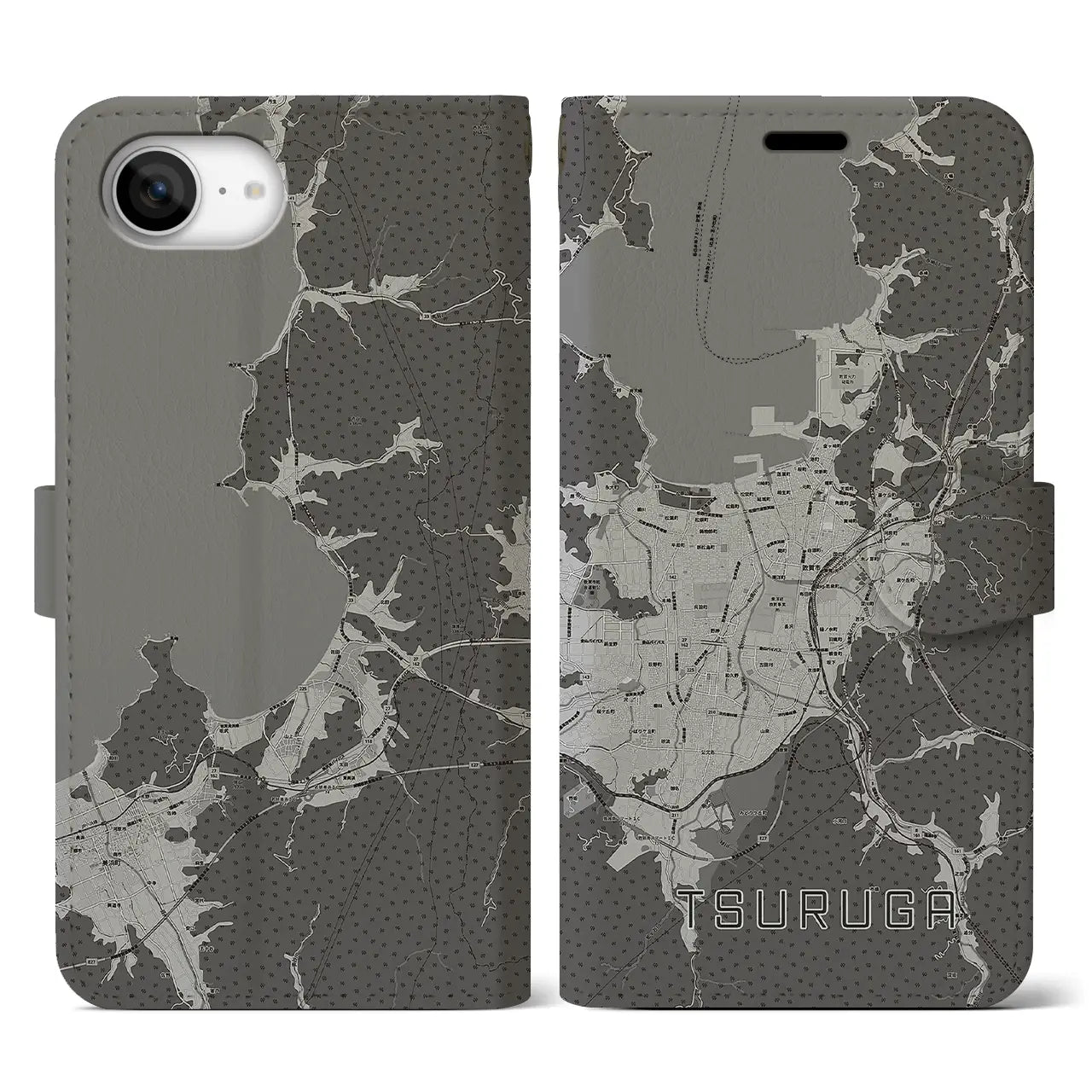 【敦賀(福井県)】地図柄iPhoneケース(手帳タイプ)