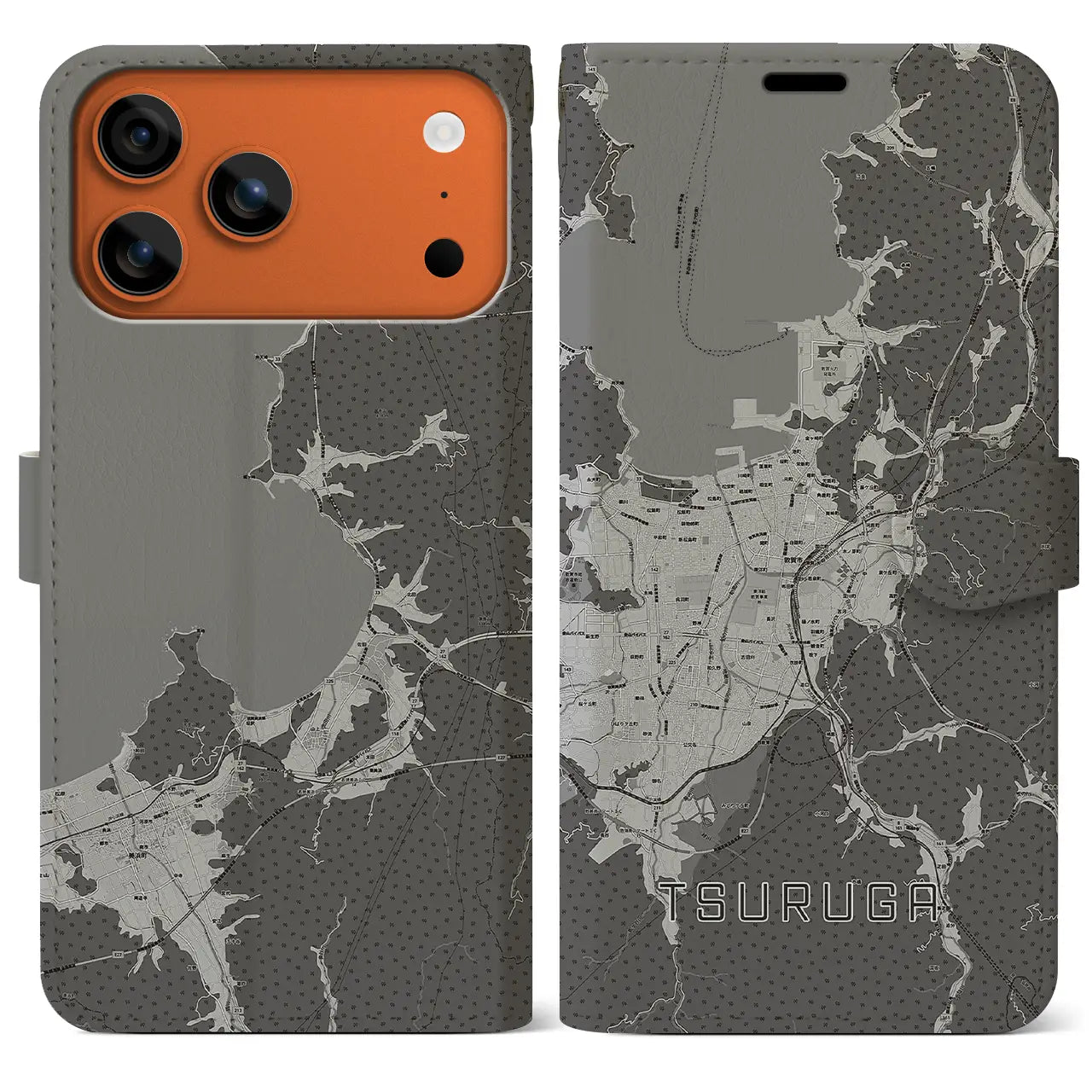 【敦賀(福井県)】地図柄iPhoneケース(手帳タイプ)