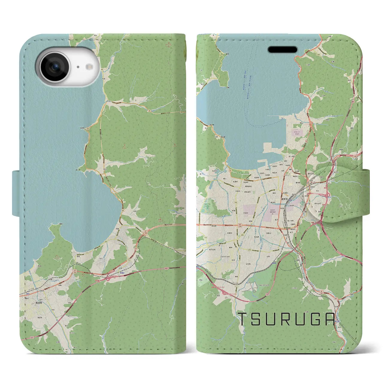 【敦賀(福井県)】地図柄iPhoneケース(手帳タイプ)