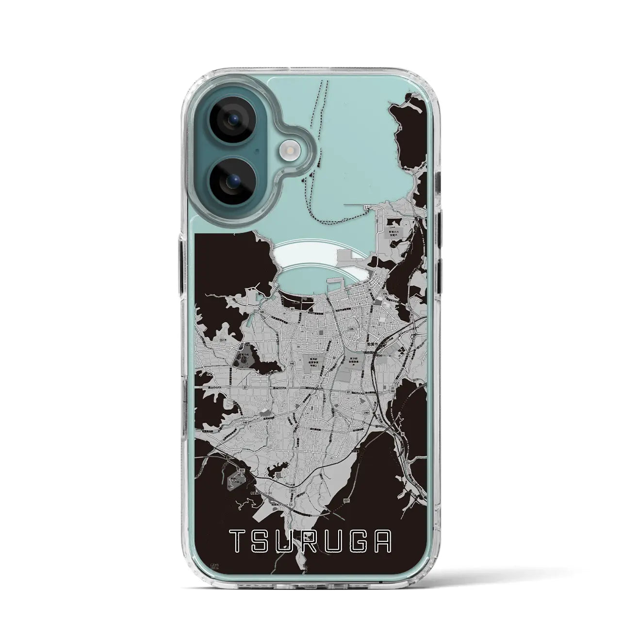 【敦賀(福井県)】地図柄iPhoneケース(MagSafeタイプ)モノトーン・iPhone 16 Pro 用