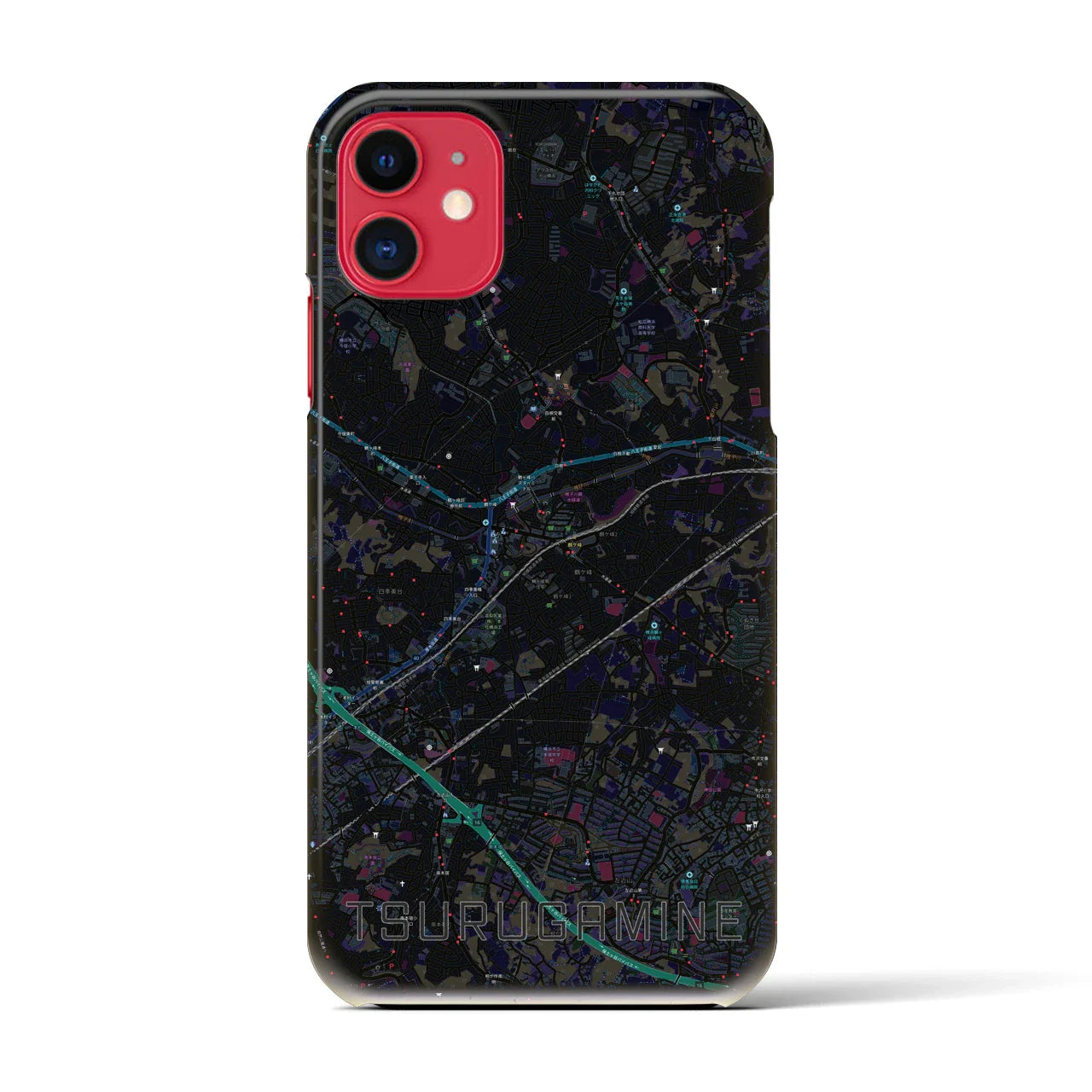 【鶴ヶ峰(神奈川県)】地図柄iPhoneケース(バックカバータイプ)