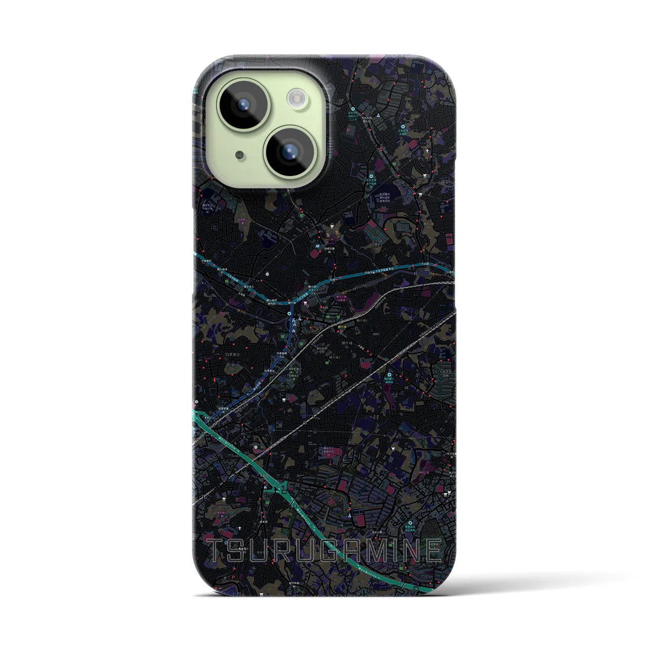 【鶴ヶ峰(神奈川県)】地図柄iPhoneケース(バックカバータイプ)