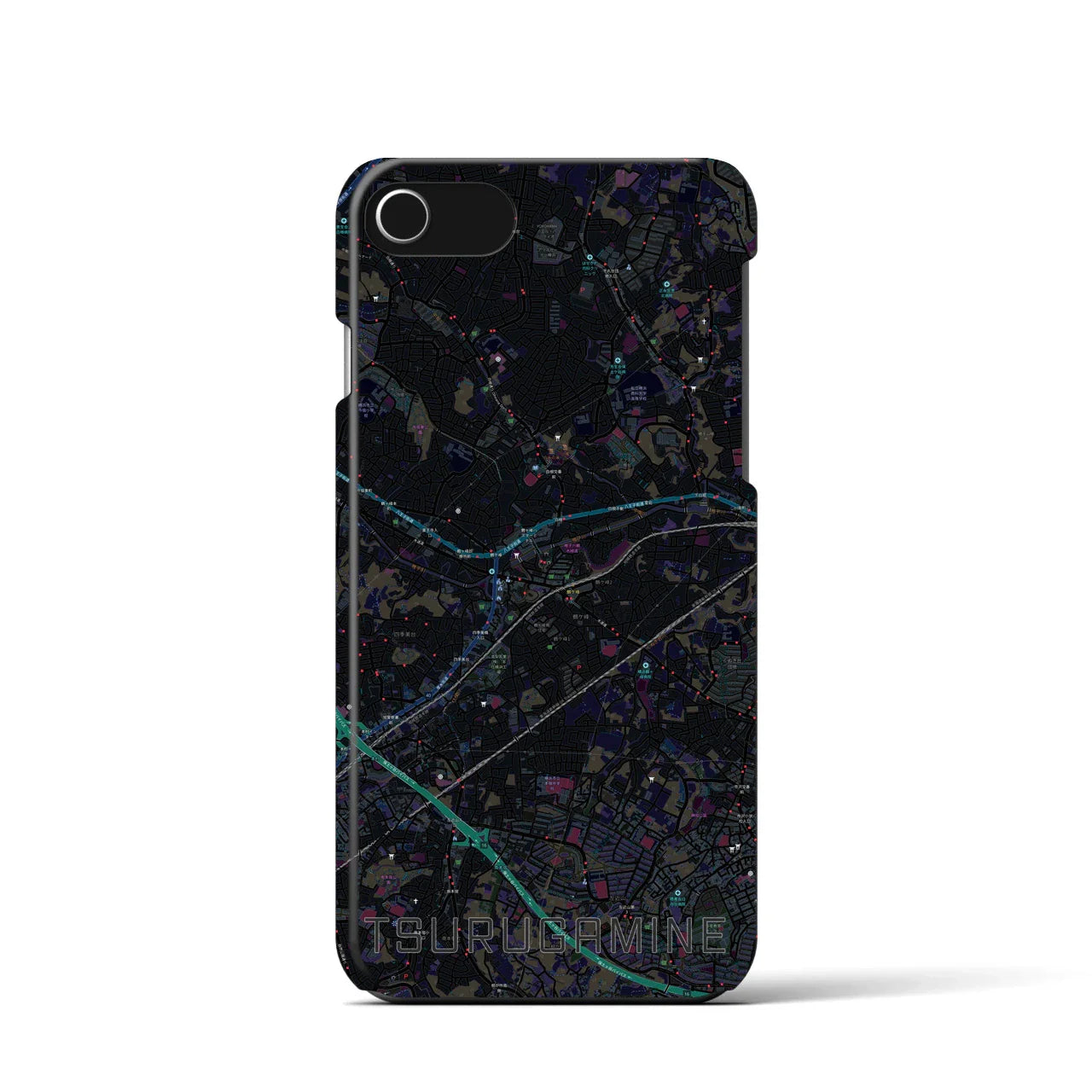 【鶴ヶ峰(神奈川県)】地図柄iPhoneケース(バックカバータイプ)