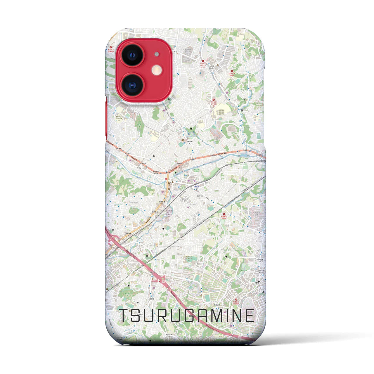【鶴ヶ峰(神奈川県)】地図柄iPhoneケース(バックカバータイプ)