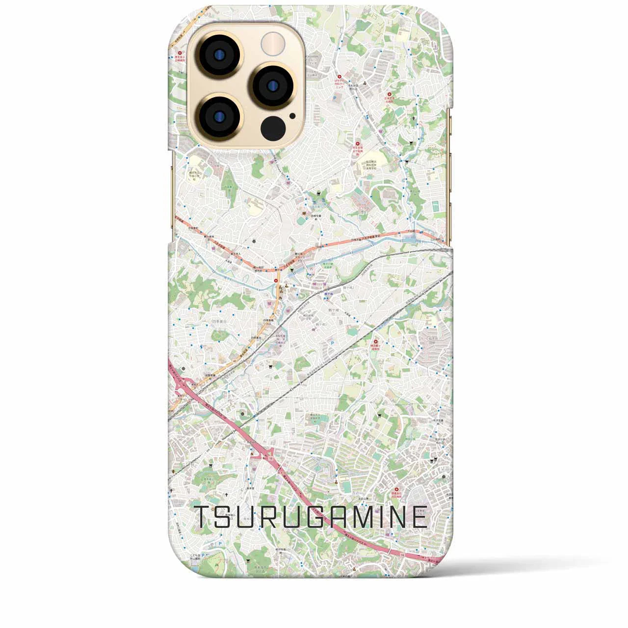 【鶴ヶ峰(神奈川県)】地図柄iPhoneケース(バックカバータイプ)