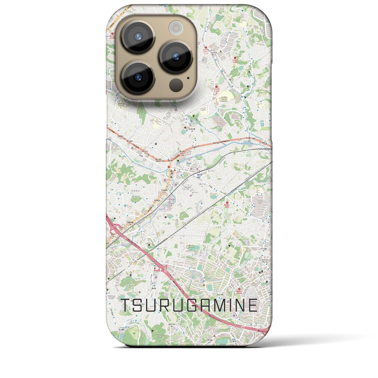 【鶴ヶ峰(神奈川県)】地図柄iPhoneケース(バックカバータイプ)