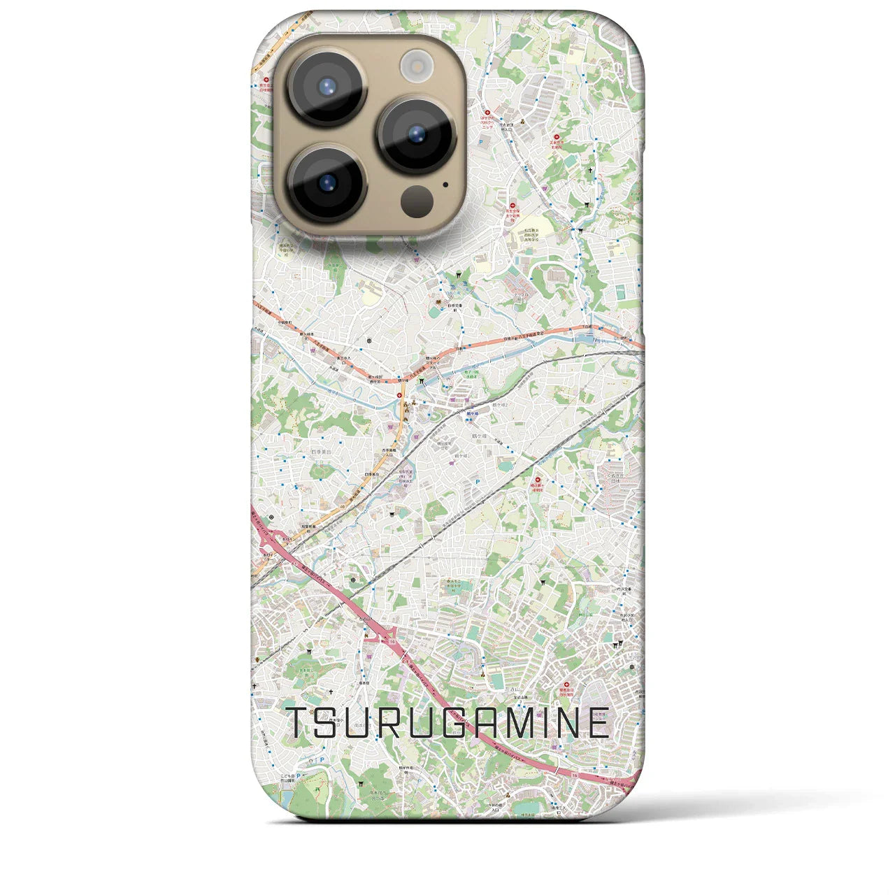 【鶴ヶ峰(神奈川県)】地図柄iPhoneケース(バックカバータイプ)