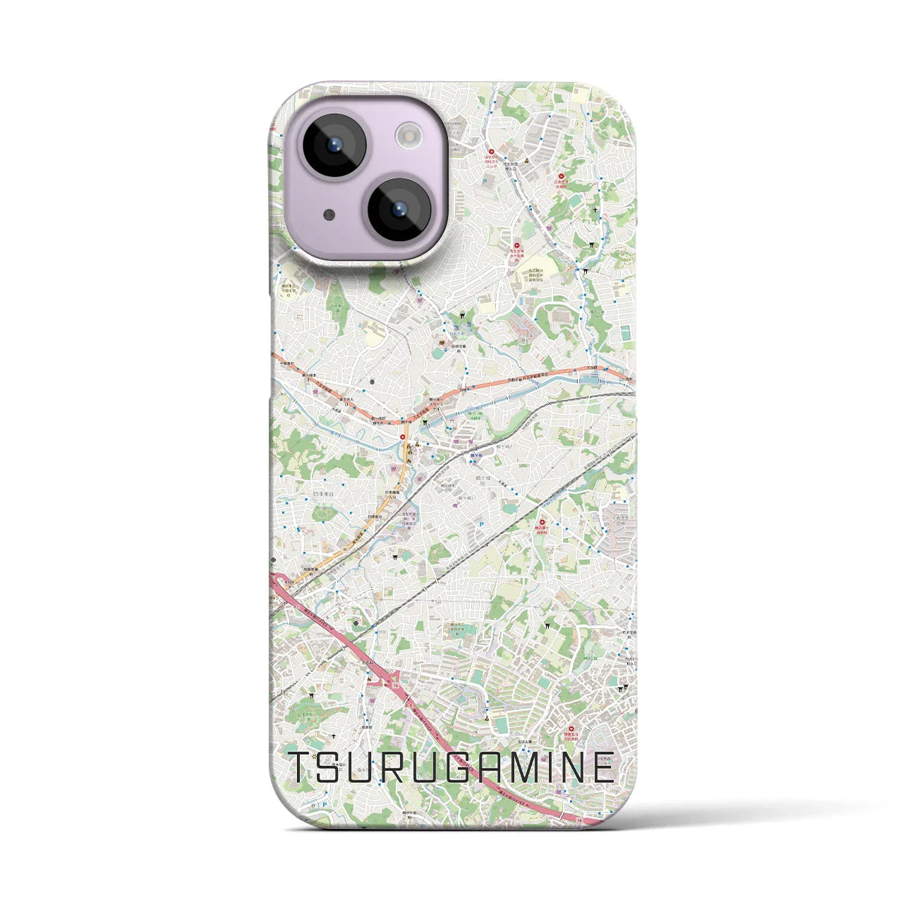 【鶴ヶ峰(神奈川県)】地図柄iPhoneケース(バックカバータイプ)