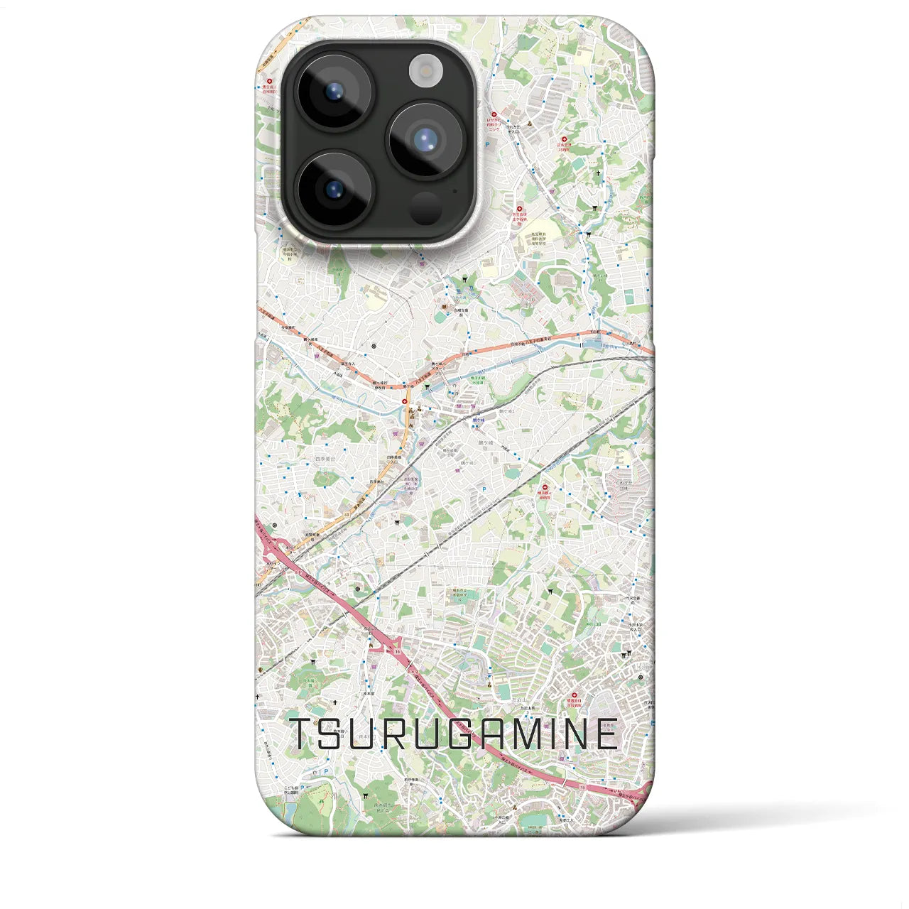 【鶴ヶ峰(神奈川県)】地図柄iPhoneケース(バックカバータイプ)