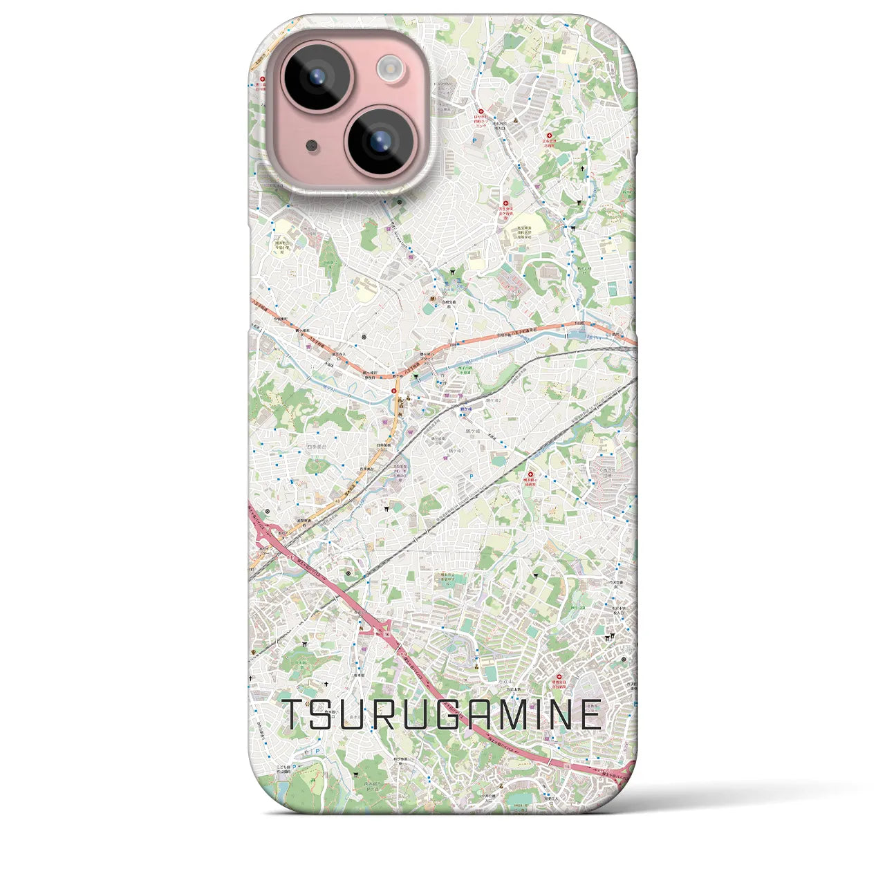 【鶴ヶ峰(神奈川県)】地図柄iPhoneケース(バックカバータイプ)