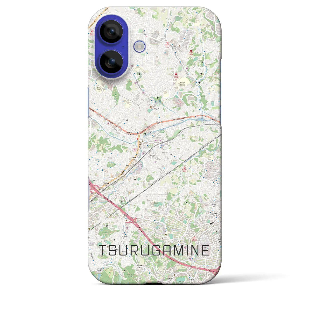 【鶴ヶ峰(神奈川県)】地図柄iPhoneケース(バックカバータイプ)ナチュラル・iPhone 16 Pro Max 用