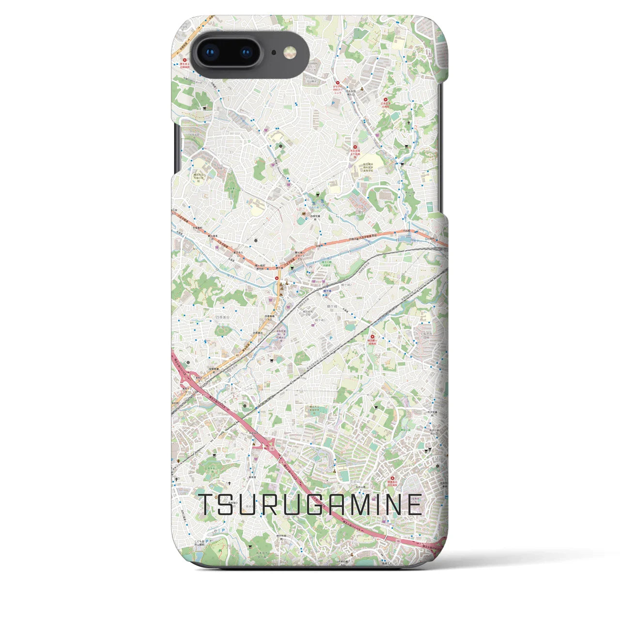 【鶴ヶ峰(神奈川県)】地図柄iPhoneケース(バックカバータイプ)