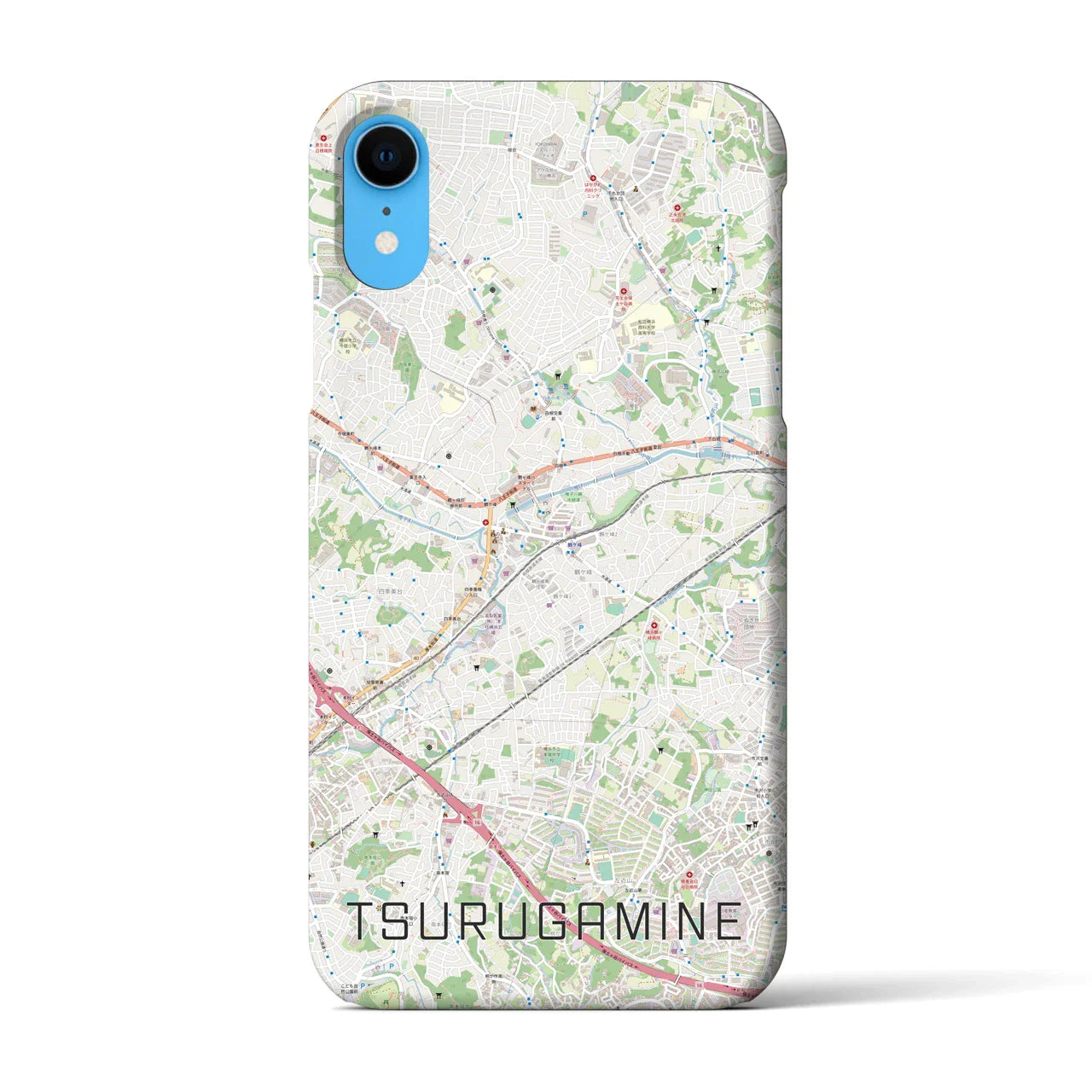 【鶴ヶ峰(神奈川県)】地図柄iPhoneケース(バックカバータイプ)