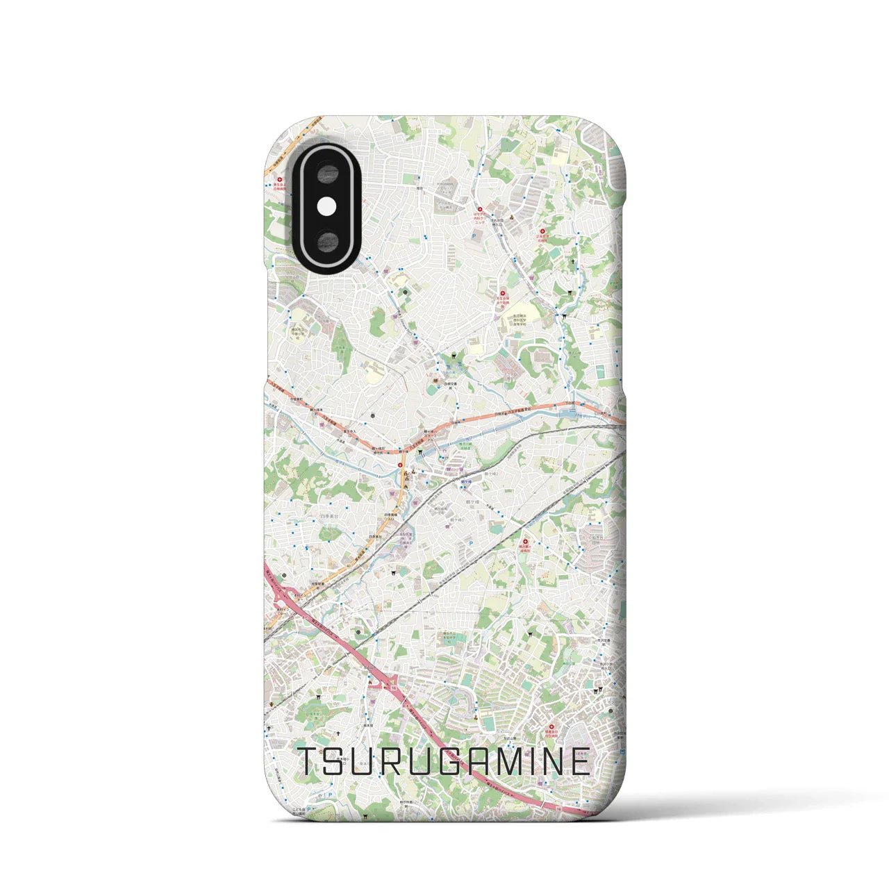 【鶴ヶ峰(神奈川県)】地図柄iPhoneケース(バックカバータイプ)