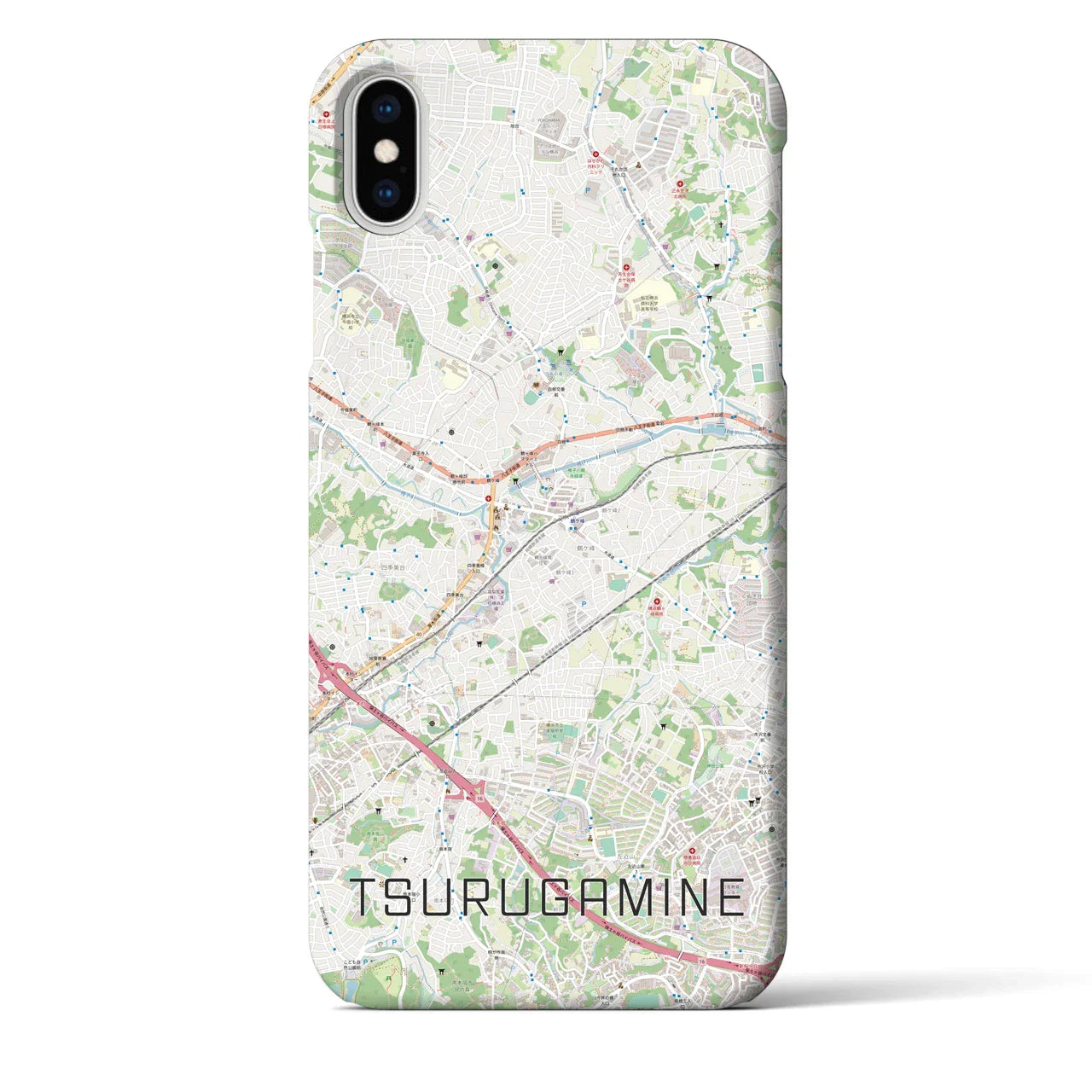 【鶴ヶ峰(神奈川県)】地図柄iPhoneケース(バックカバータイプ)