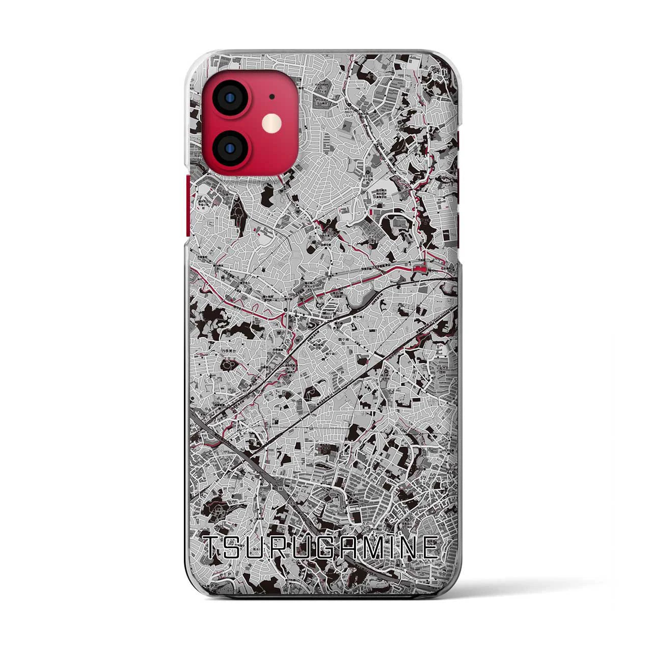 【鶴ヶ峰(神奈川県)】地図柄iPhoneケース(クリアタイプ)