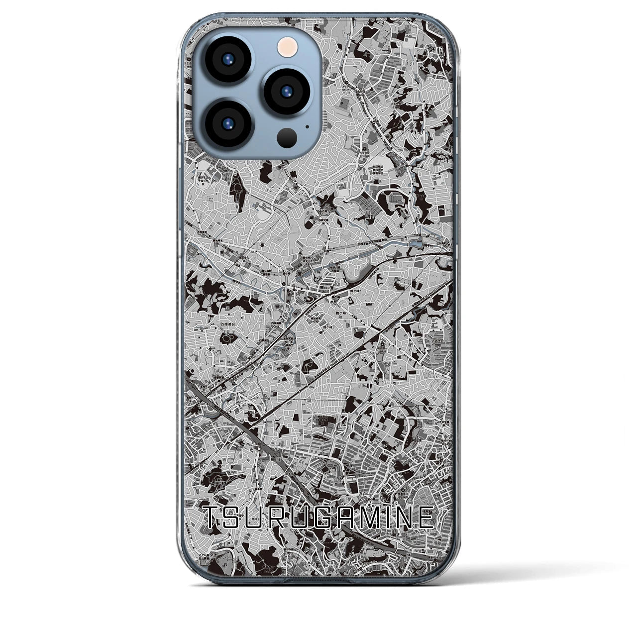 【鶴ヶ峰(神奈川県)】地図柄iPhoneケース(クリアタイプ)