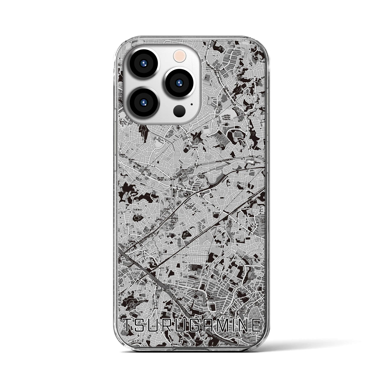 【鶴ヶ峰(神奈川県)】地図柄iPhoneケース(クリアタイプ)