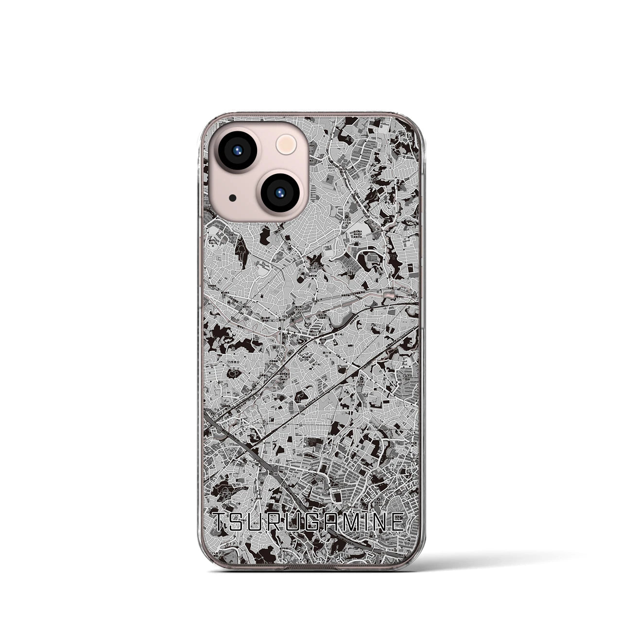 【鶴ヶ峰(神奈川県)】地図柄iPhoneケース(クリアタイプ)