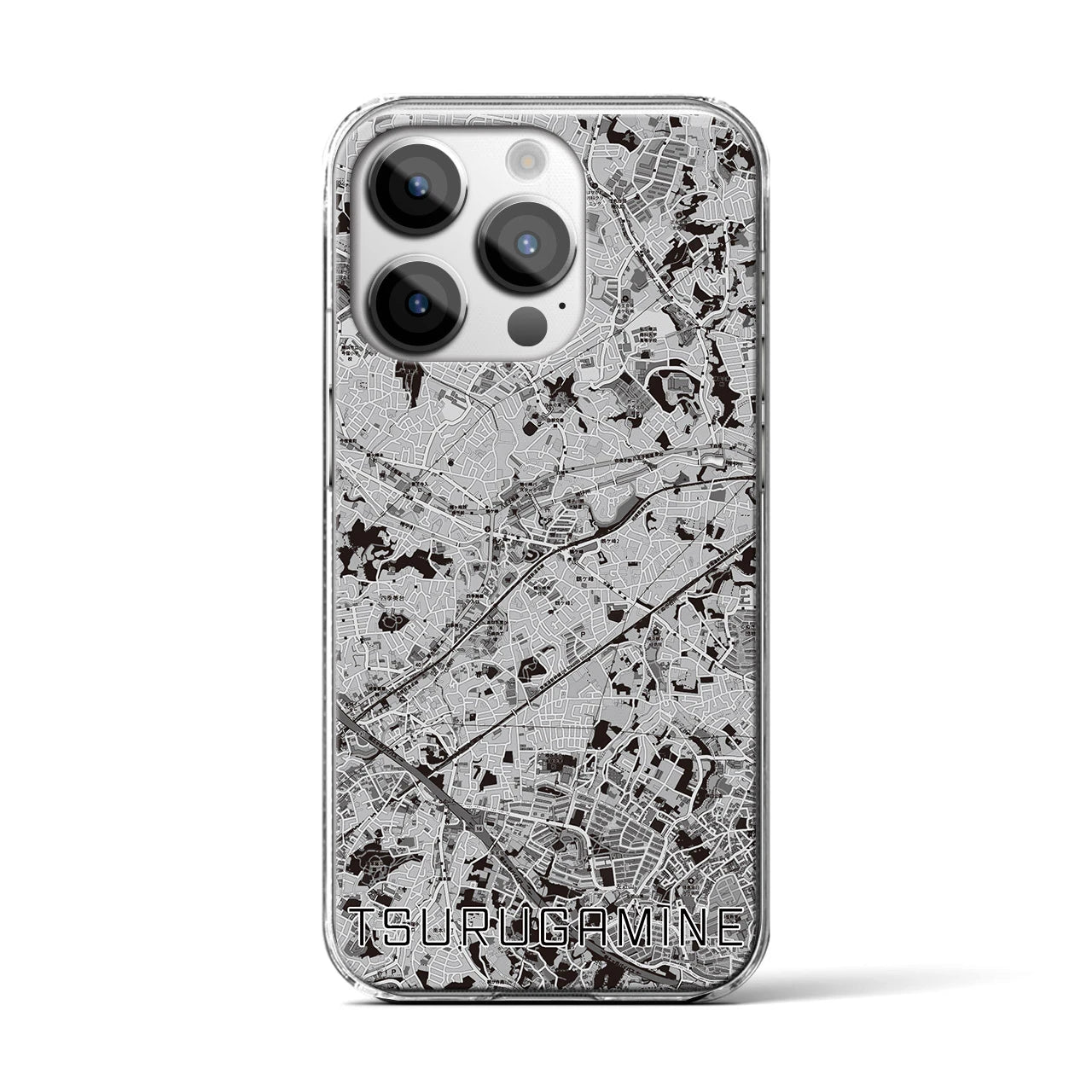 【鶴ヶ峰(神奈川県)】地図柄iPhoneケース(クリアタイプ)