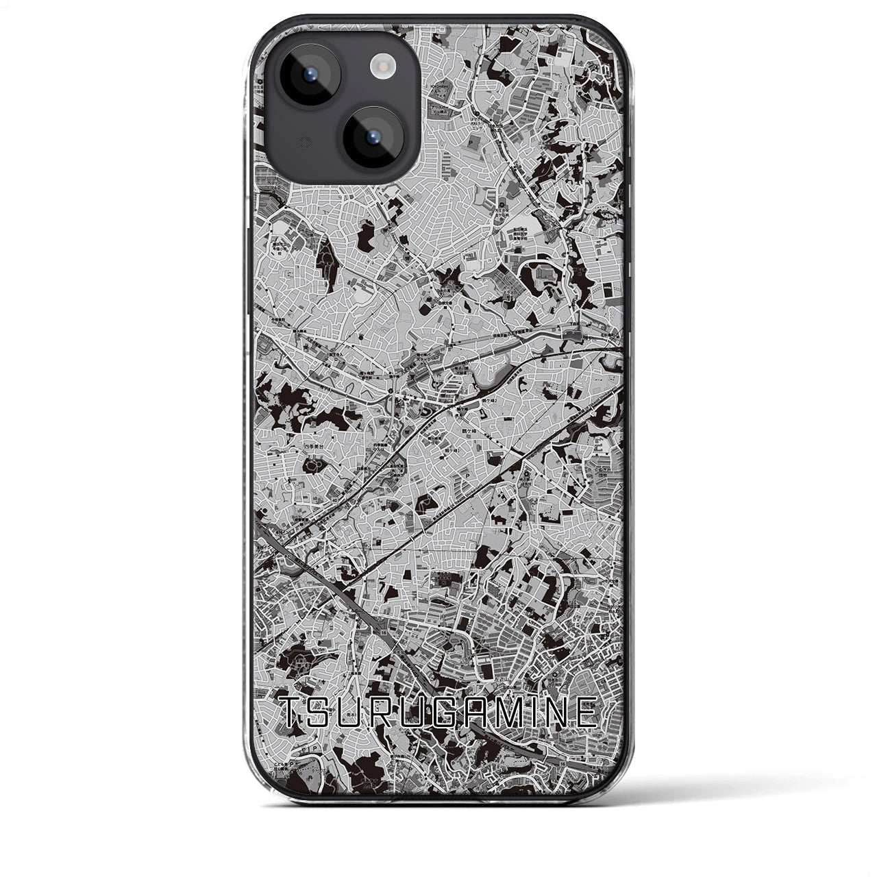 【鶴ヶ峰(神奈川県)】地図柄iPhoneケース(クリアタイプ)