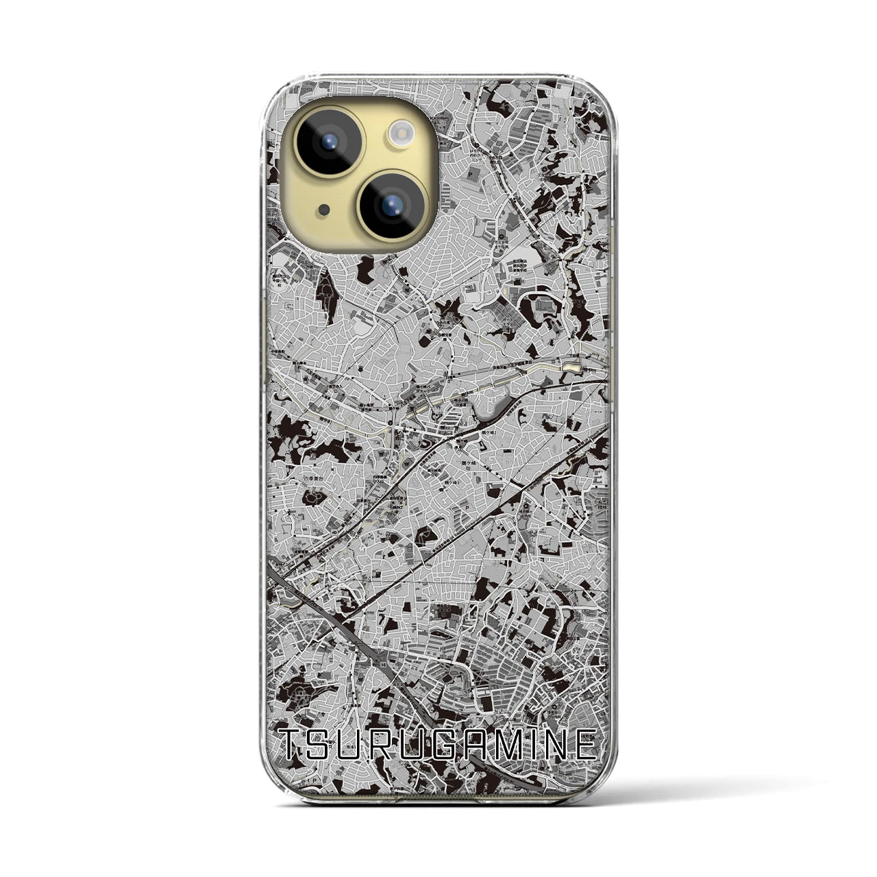 【鶴ヶ峰(神奈川県)】地図柄iPhoneケース(クリアタイプ)