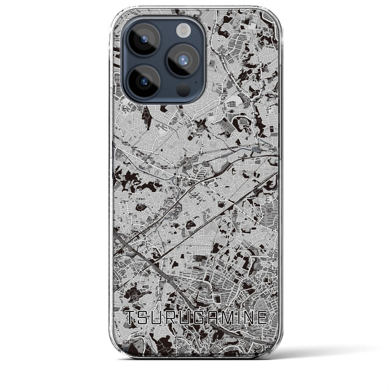 【鶴ヶ峰(神奈川県)】地図柄iPhoneケース(クリアタイプ)