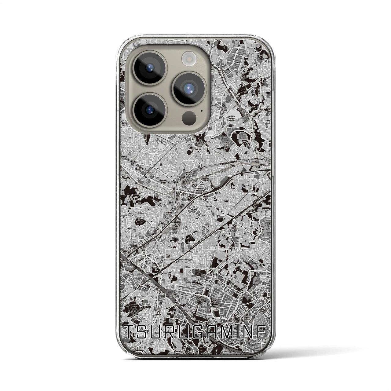 【鶴ヶ峰(神奈川県)】地図柄iPhoneケース(クリアタイプ)