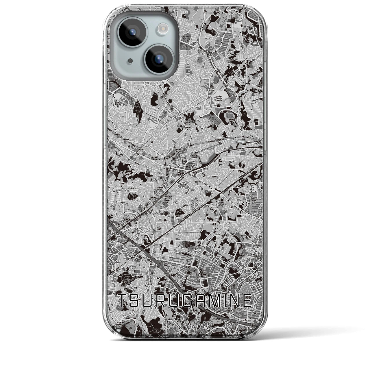 【鶴ヶ峰(神奈川県)】地図柄iPhoneケース(クリアタイプ)