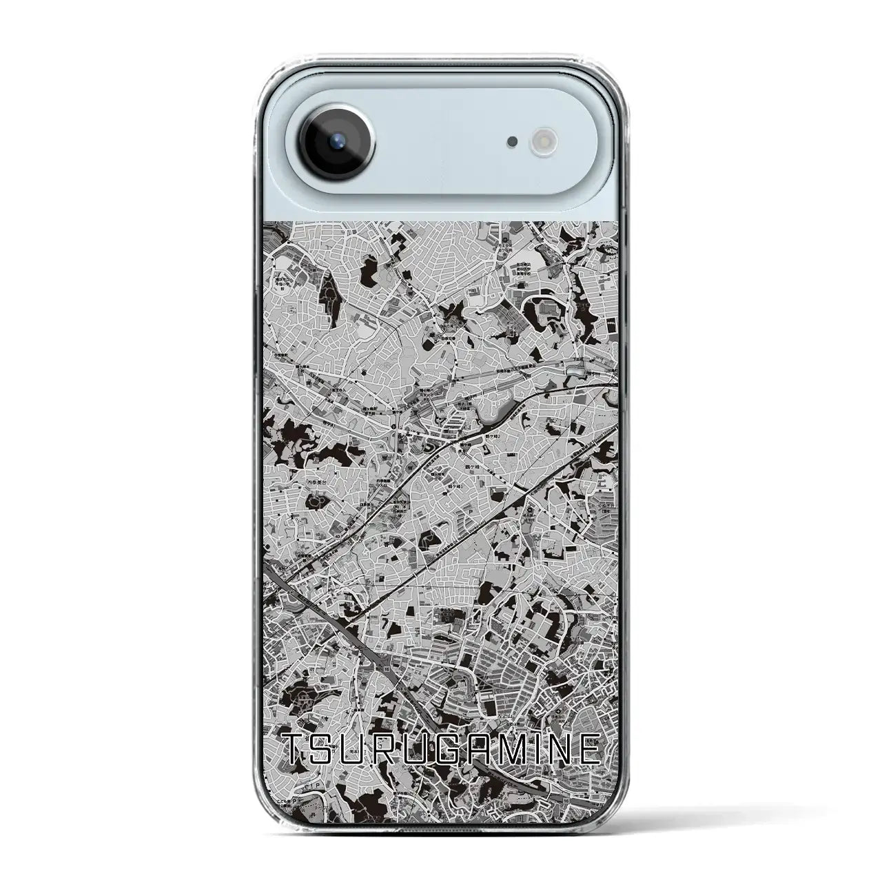 【鶴ヶ峰(神奈川県)】地図柄iPhoneケース(クリアタイプ)モノトーン・iPhone 17 Pro Max 用