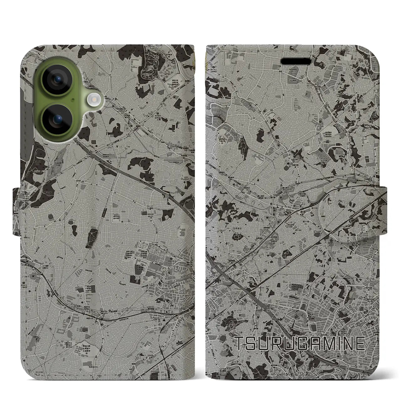 【鶴ヶ峰(神奈川県)】地図柄iPhoneケース(手帳タイプ)