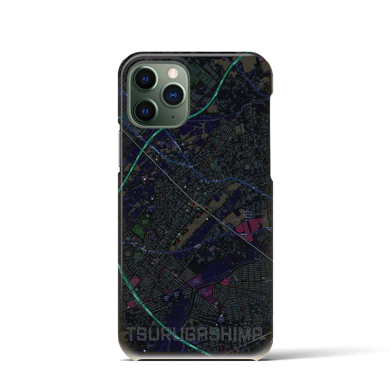 【鶴ヶ島(埼玉県)】地図柄iPhoneケース(バックカバータイプ)