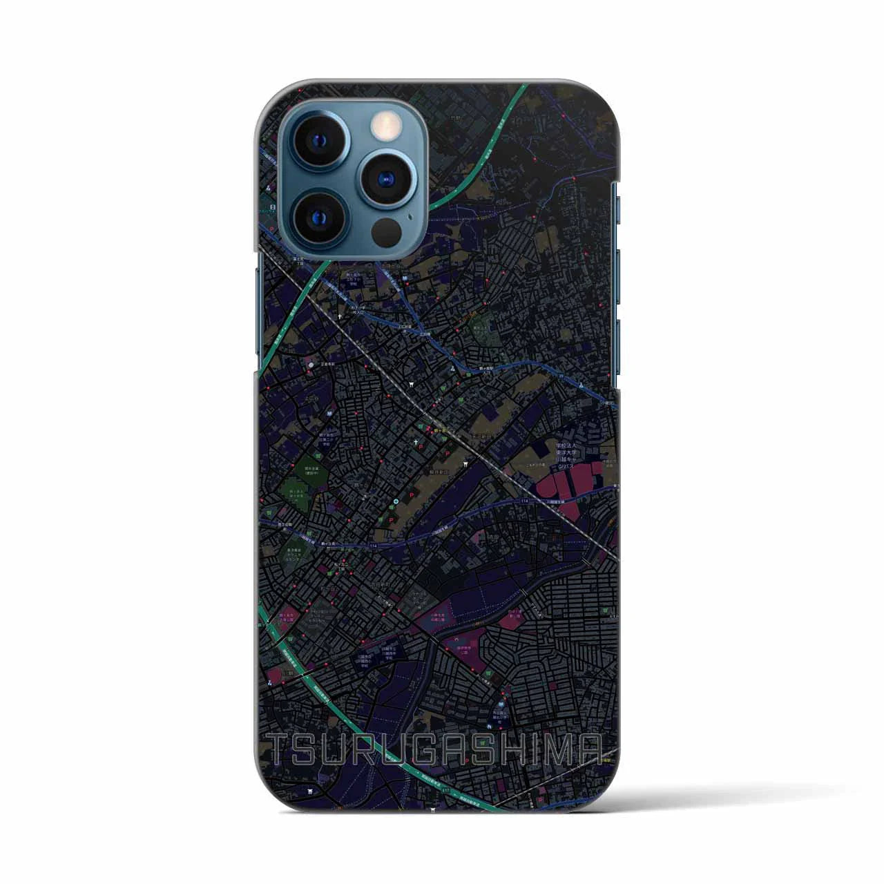 【鶴ヶ島(埼玉県)】地図柄iPhoneケース(バックカバータイプ)