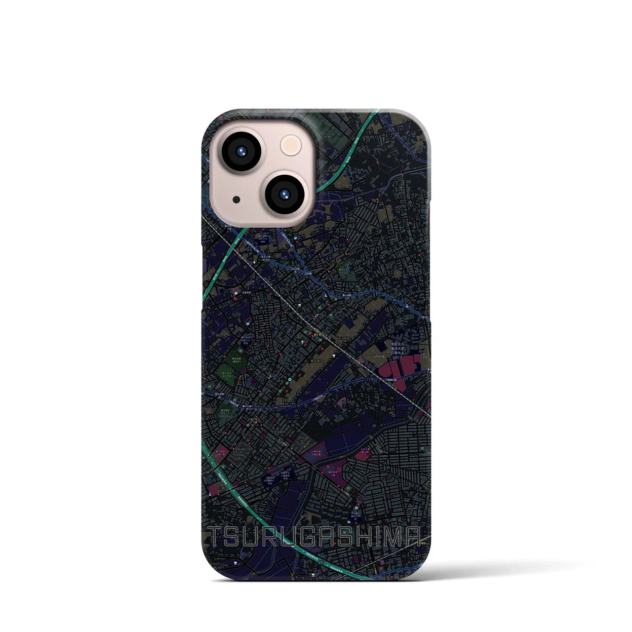 【鶴ヶ島(埼玉県)】地図柄iPhoneケース(バックカバータイプ)