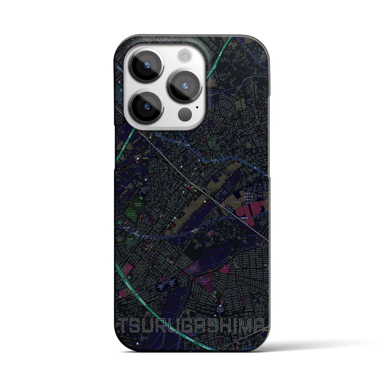 【鶴ヶ島(埼玉県)】地図柄iPhoneケース(バックカバータイプ)