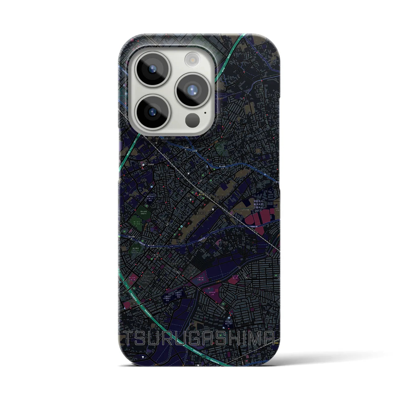 【鶴ヶ島(埼玉県)】地図柄iPhoneケース(バックカバータイプ)