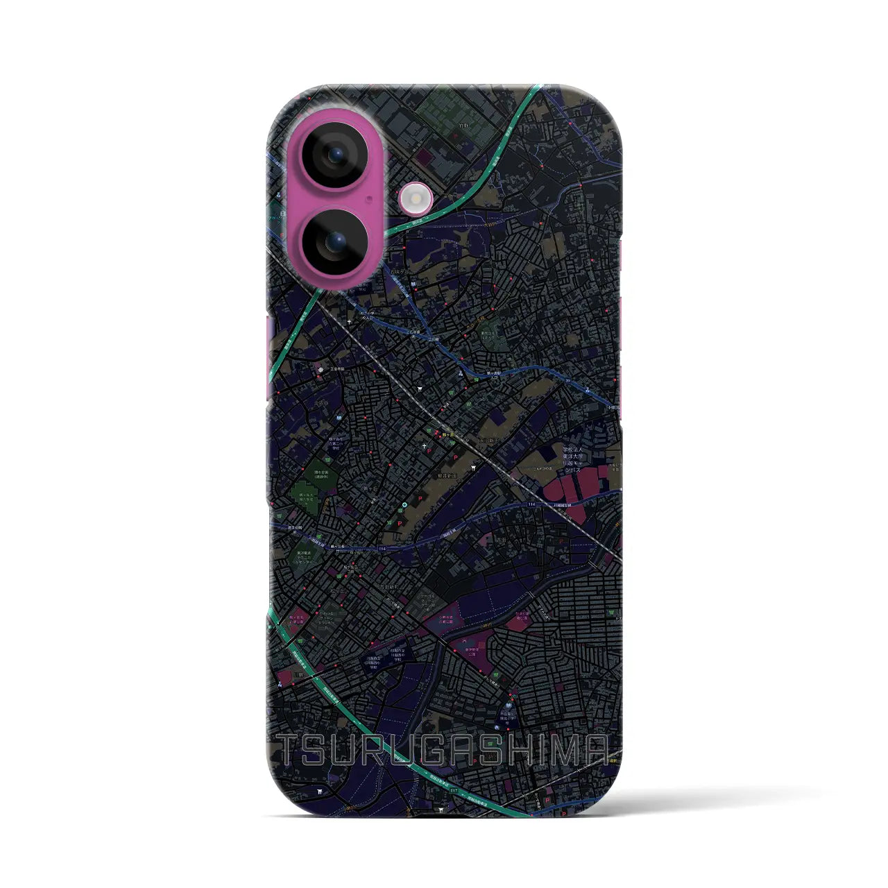 【鶴ヶ島(埼玉県)】地図柄iPhoneケース(バックカバータイプ)