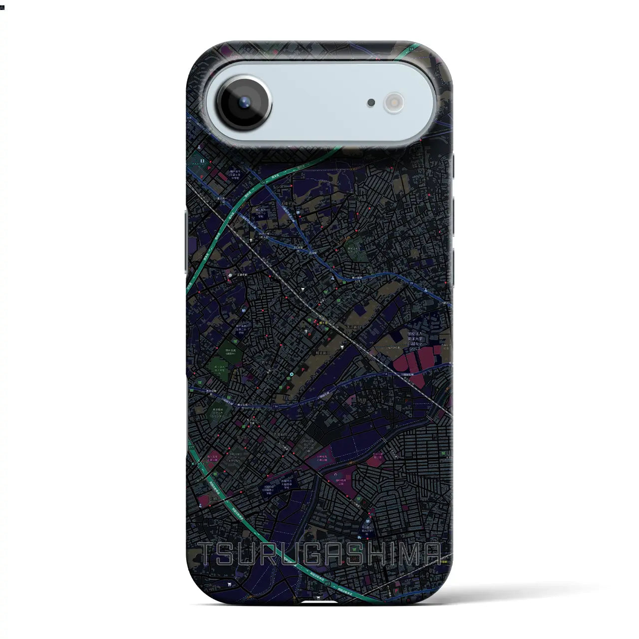 【鶴ヶ島(埼玉県)】地図柄iPhoneケース(バックカバータイプ)