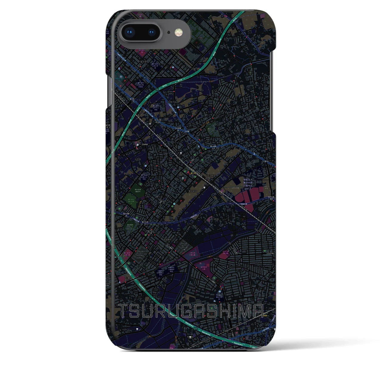 【鶴ヶ島(埼玉県)】地図柄iPhoneケース(バックカバータイプ)