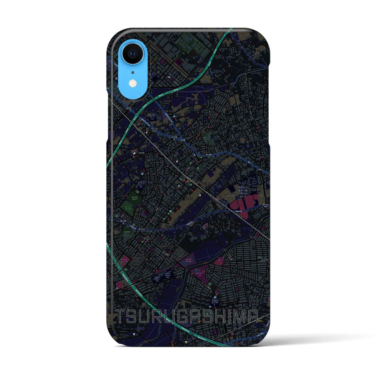 【鶴ヶ島(埼玉県)】地図柄iPhoneケース(バックカバータイプ)