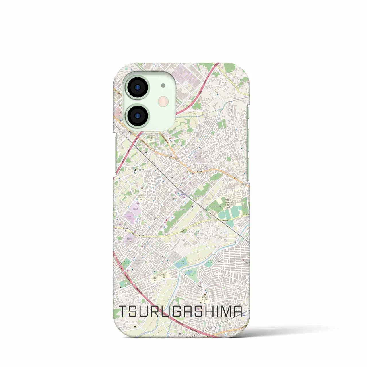 【鶴ヶ島(埼玉県)】地図柄iPhoneケース(バックカバータイプ)