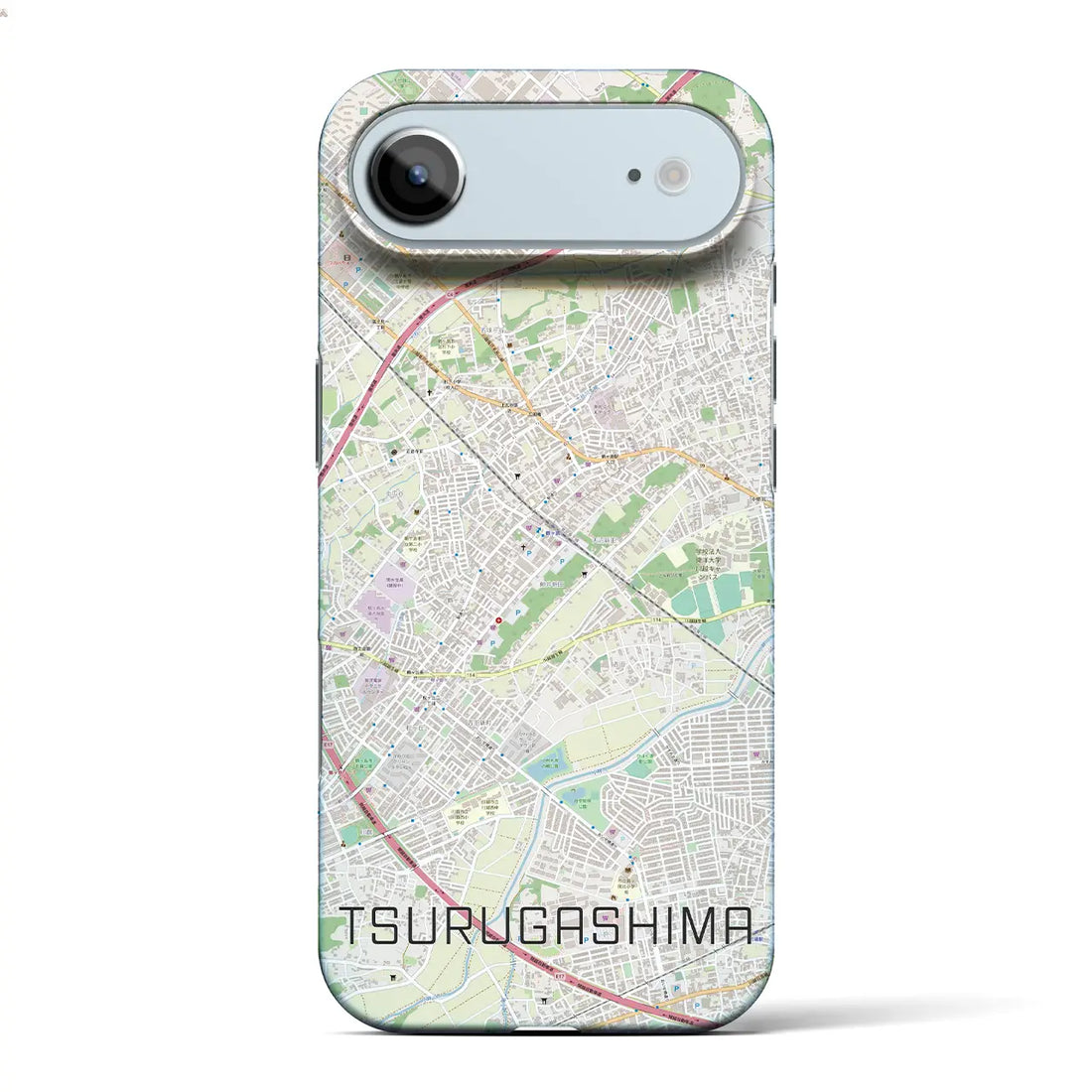 【鶴ヶ島(埼玉県)】地図柄iPhoneケース(バックカバータイプ)ナチュラル・iPhone 17 Pro Max 用