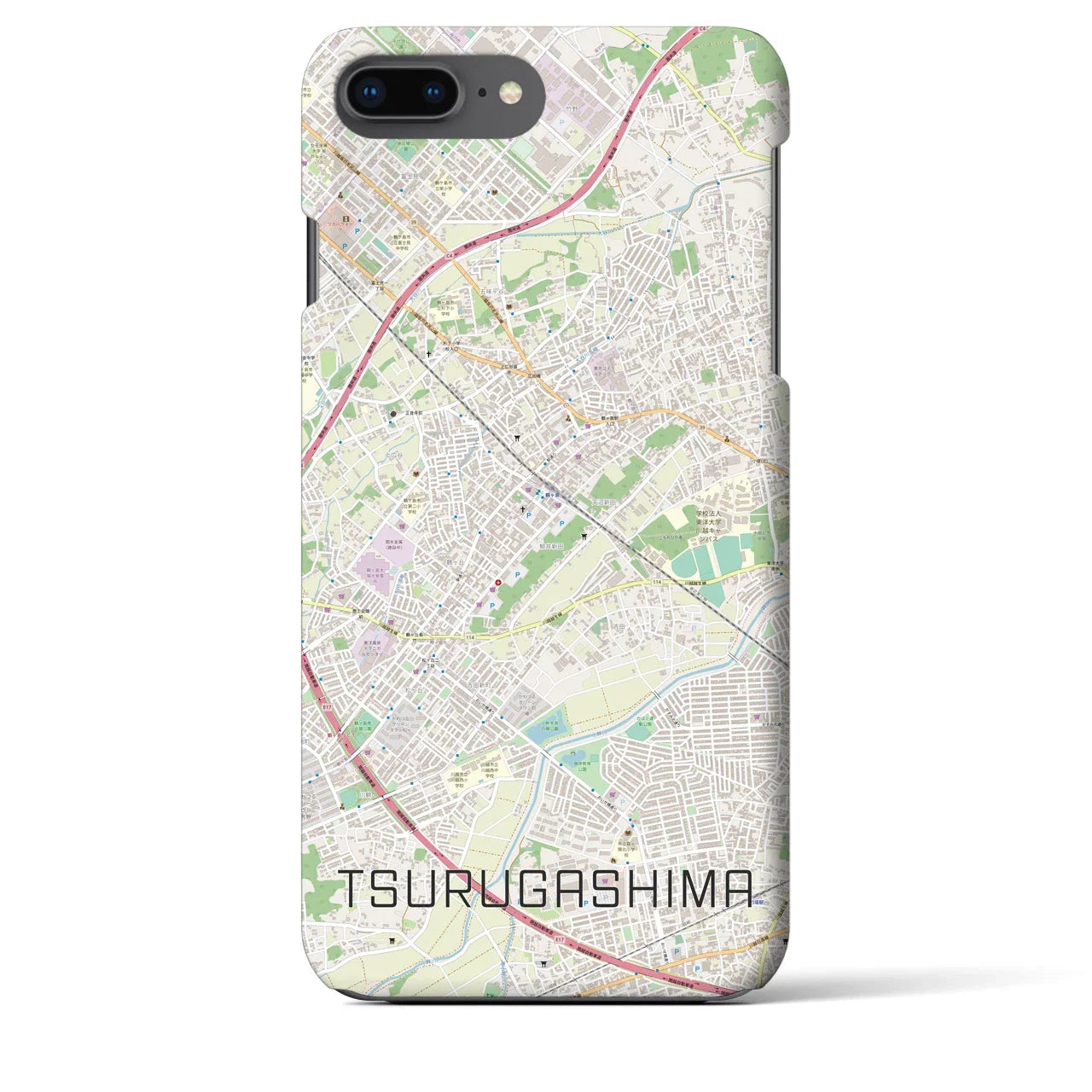 【鶴ヶ島(埼玉県)】地図柄iPhoneケース(バックカバータイプ)