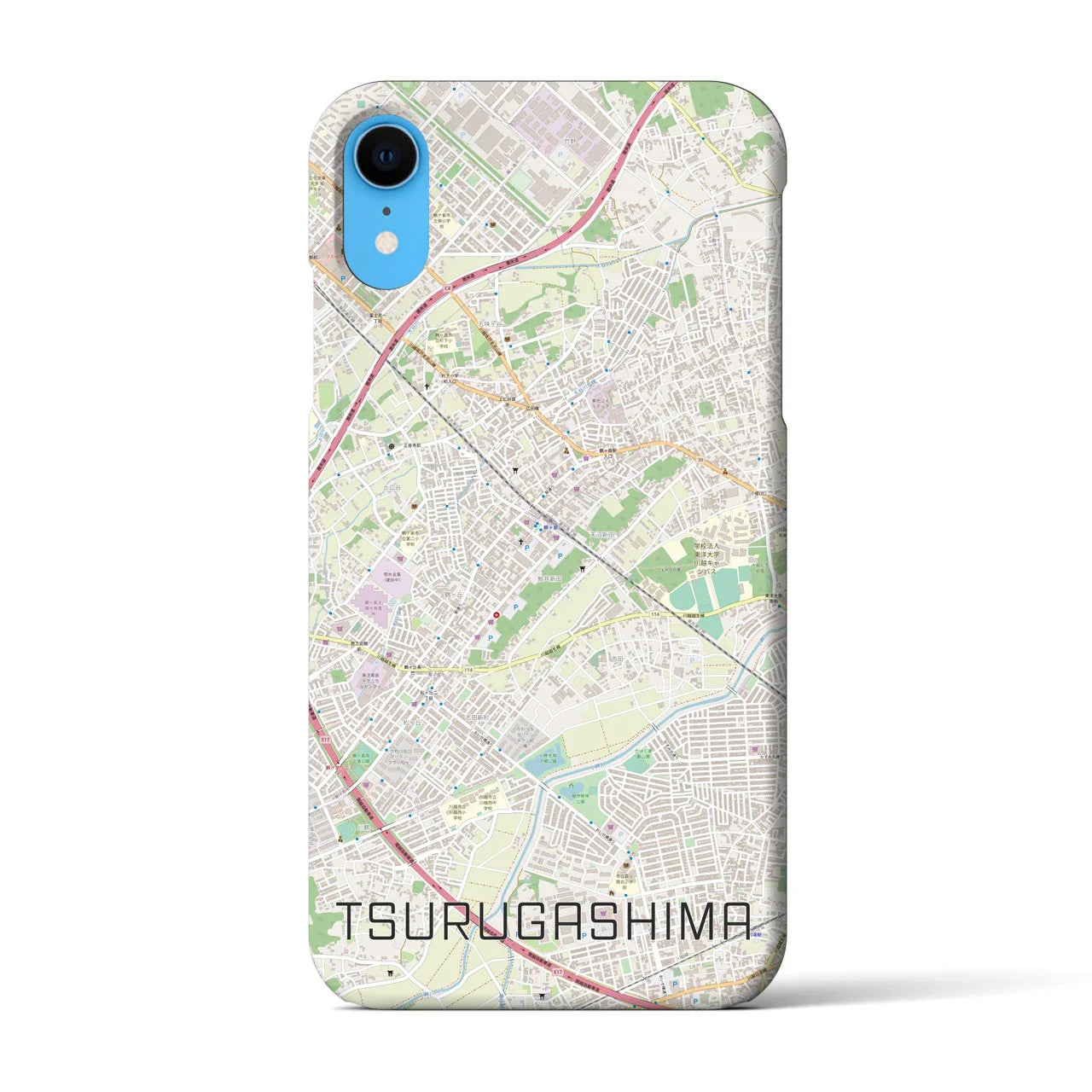 【鶴ヶ島(埼玉県)】地図柄iPhoneケース(バックカバータイプ)