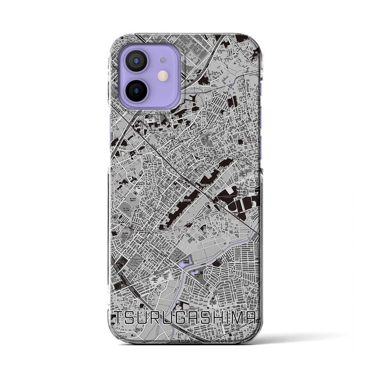 【鶴ヶ島(埼玉県)】地図柄iPhoneケース(クリアタイプ)