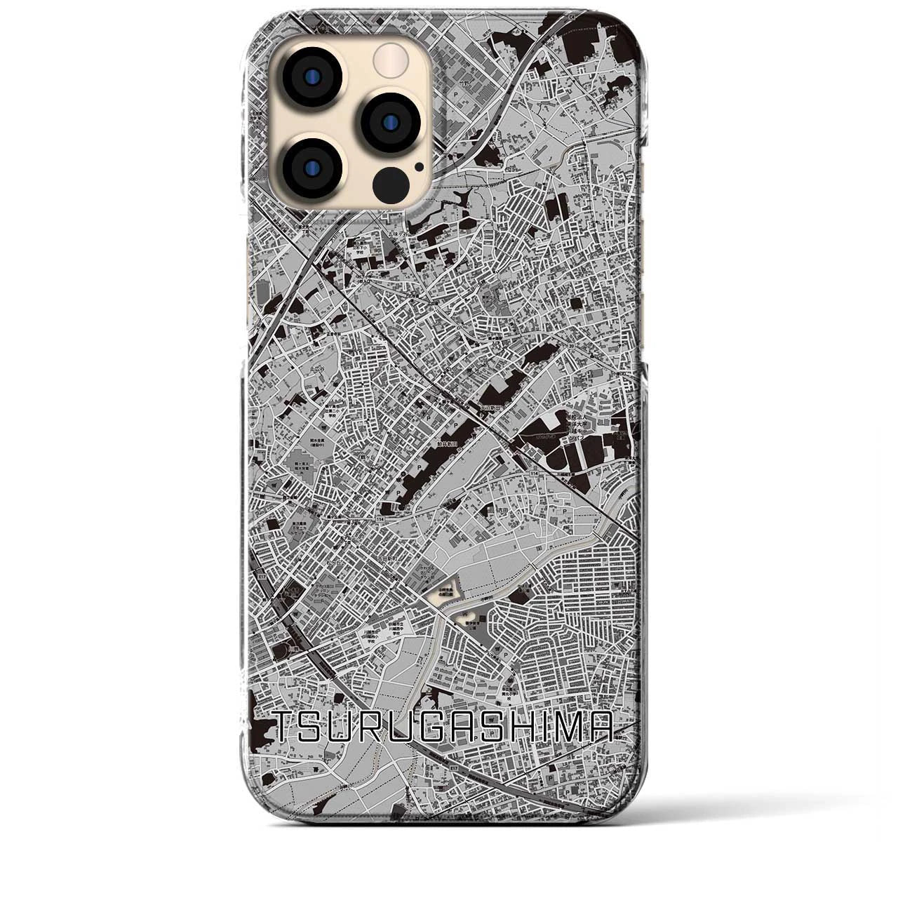 【鶴ヶ島(埼玉県)】地図柄iPhoneケース(クリアタイプ)