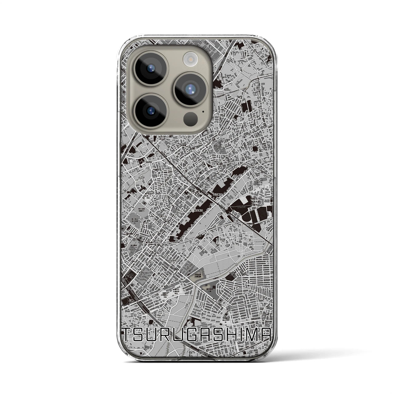 【鶴ヶ島(埼玉県)】地図柄iPhoneケース(クリアタイプ)