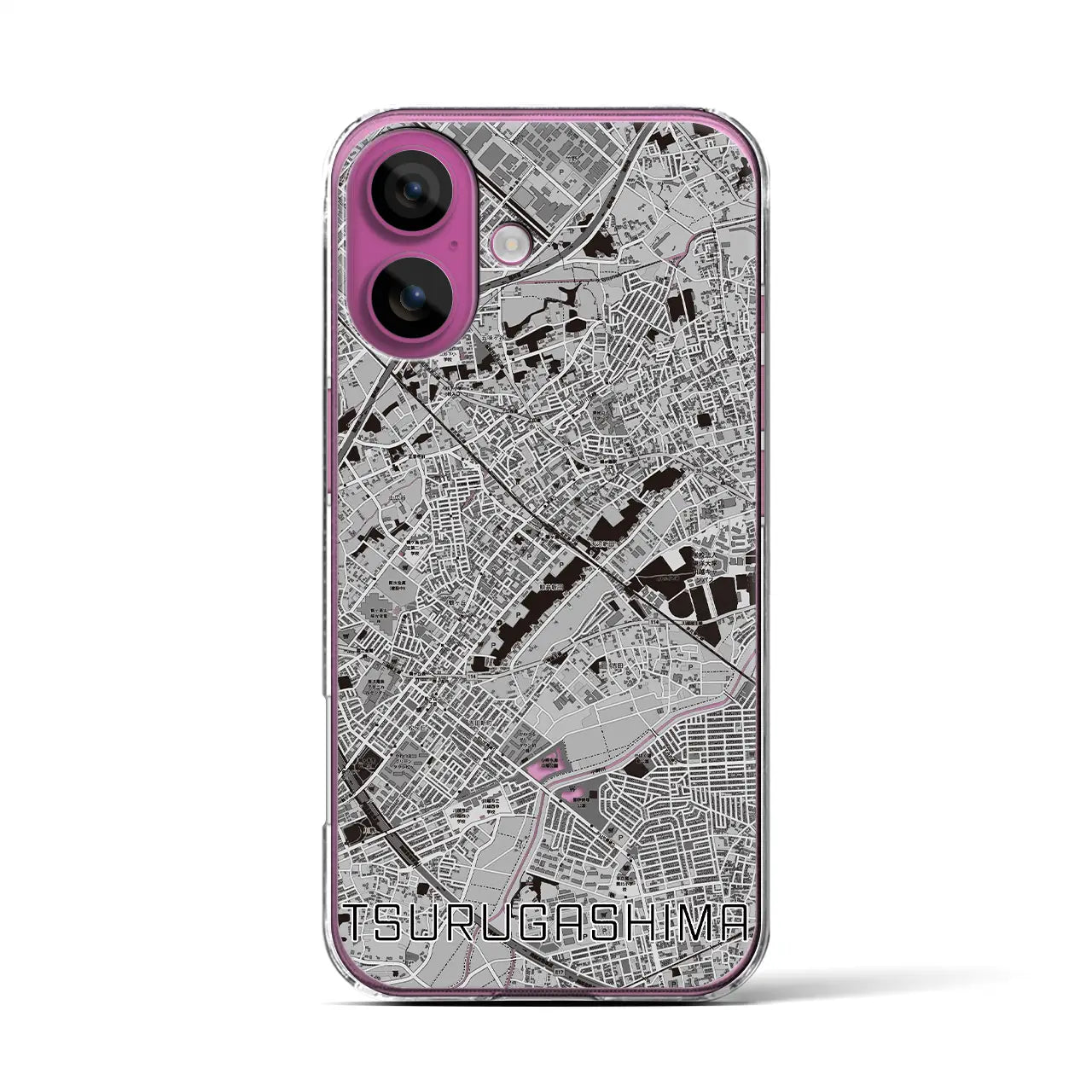 【鶴ヶ島(埼玉県)】地図柄iPhoneケース(クリアタイプ)