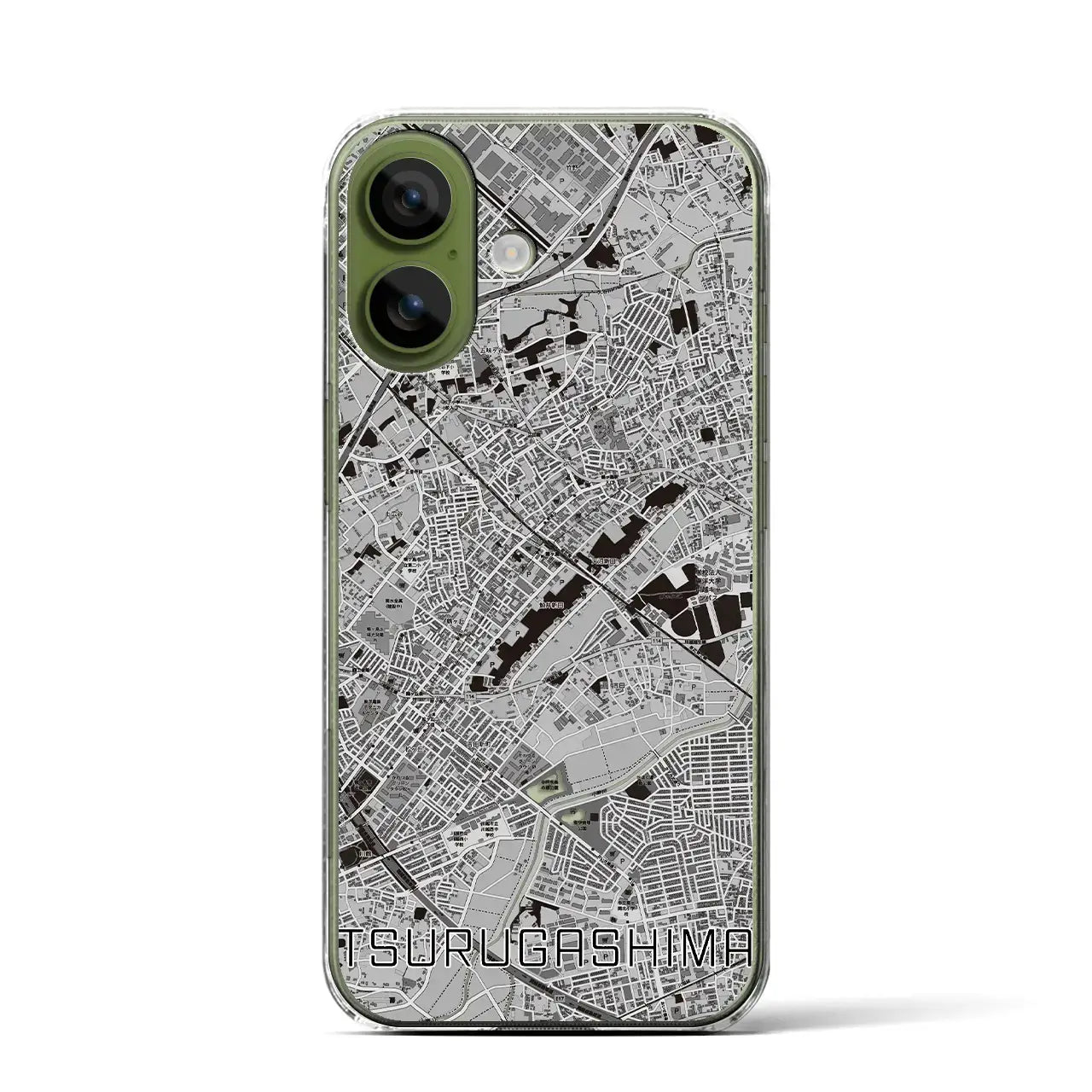 【鶴ヶ島(埼玉県)】地図柄iPhoneケース(クリアタイプ)