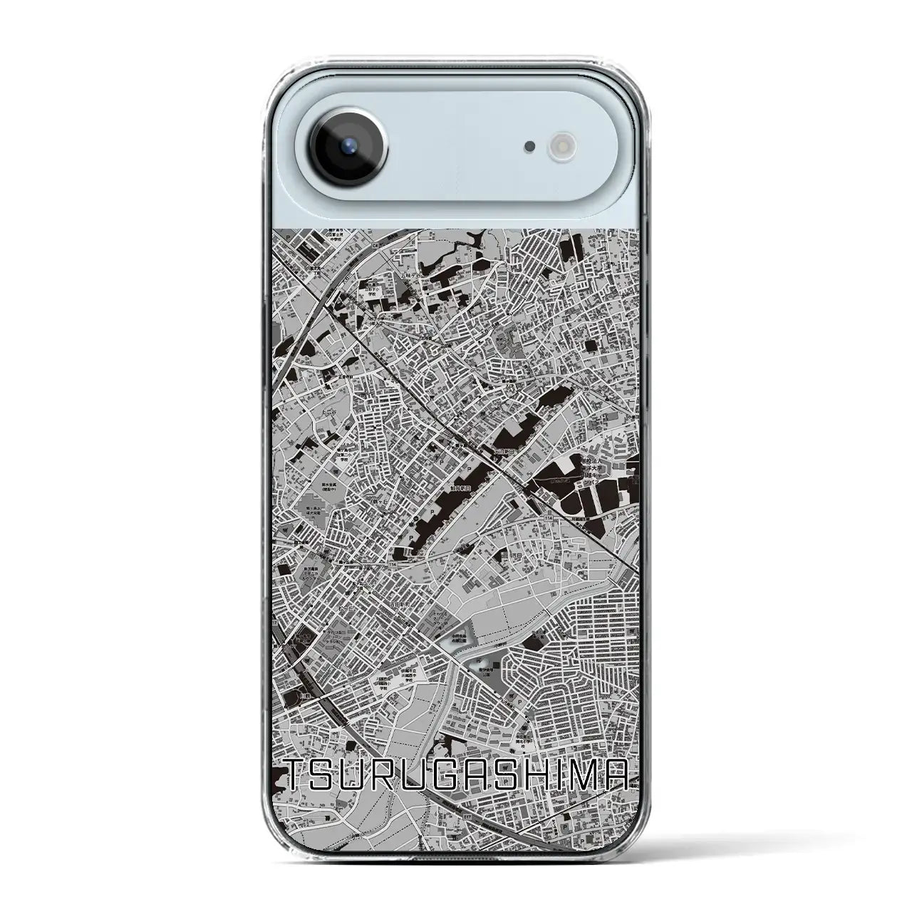 【鶴ヶ島(埼玉県)】地図柄iPhoneケース(クリアタイプ)